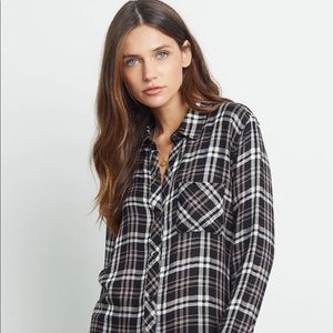 Rails Hunter midnight Blush Ivory Plaid Button-Up Shirt Medium
